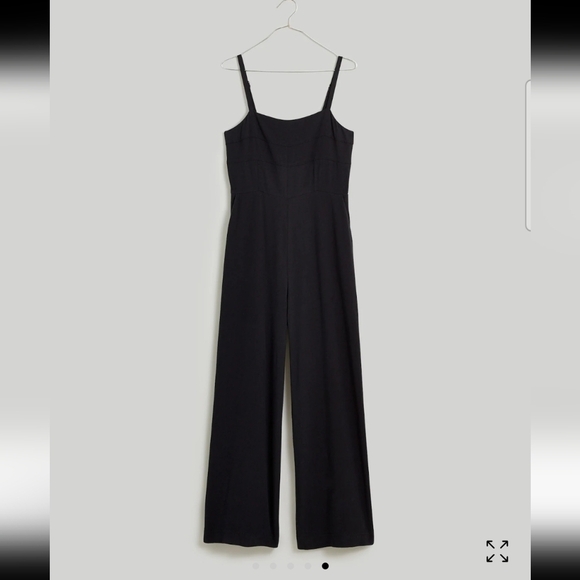 Madewell Black Square Neck Wide Leg Jumpsuit Size 12 - Picture 2 of 12